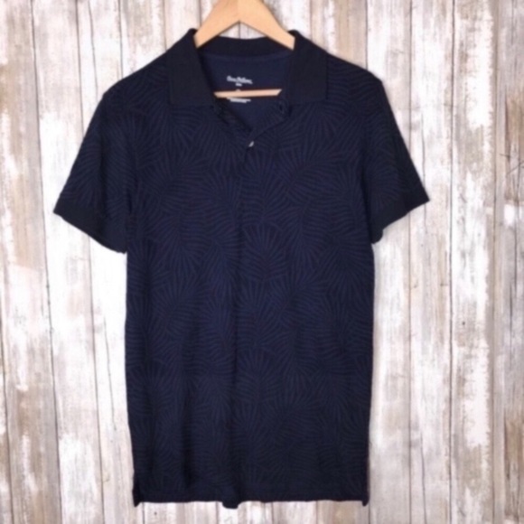 Goodfellow Dark Blue Palm Polo - Picture 2 of 4